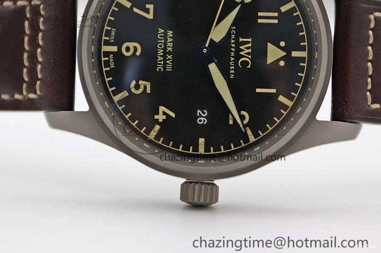 MIROTIME 0705 Mark XVIII IW327006 Titanium M+F 1:1 Best Edition Black Dial on Brown Leather Strap A Efficient 7052